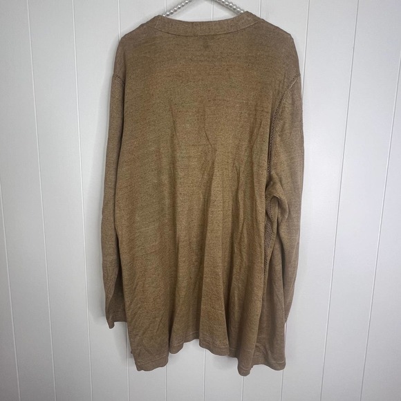 Talbots Woman Mustard Gold Open Front 100% Linen Cardigan Sweater SZ 3X - Picture 9 of 9